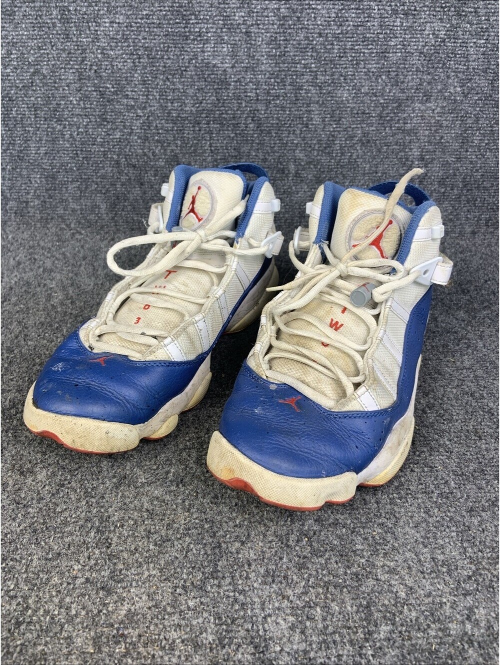 Nike Air Jordan 6 Rings Shoes True Blue Red White 322992-140 Men's Size 10